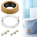 Ceoighe Toilet Flange with Wax Ring Kit for Toilets Install or Leaking, 2 Piece Stainless Steel Flange and Extra Thick Wax Ring Fits 3" or 4" Waste Pipes, Includes Bolts