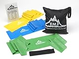 Black Mountain Products Therapy Exercise Bands with Resistance Band Carrying Case, Door Anchor and Starter Guide