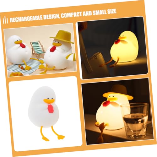 Lámpara de mesa de noche de silicona SUPVOX con luz amarilla suave miniatura 4