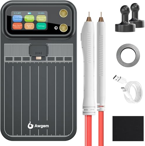 Awgem スポット溶接機, 99段ポータブル溶接機, 5000mAh 自動/手動モードミニスポット溶接機 充電式,スポット溶接 DIY 18650/21700電池バッテリパックの構築古い設備を修理, 日本語の説明書をダウンロードできます