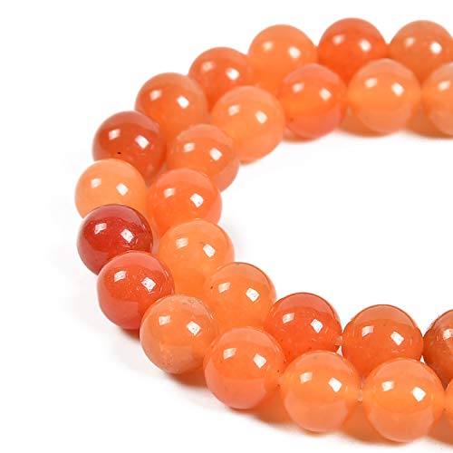 90pcs 4mm Natural Orange Aventurine Gemstone Round Spacer Loose Stone Beads for Jewelry Making 15.5" 1 Strand (Orange Aventurine, 4mm 90Beads)