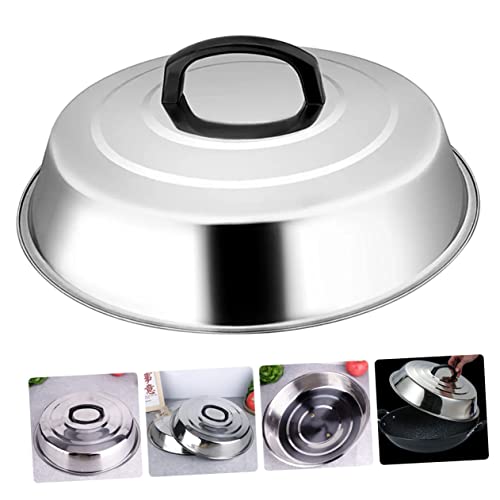 Ganazono Stainless Steel Pot Lid Screen Tent Universal Lids Microwave Bacon Cooker Melting Dome Stainless Steel Cookware Lids Griddle Steam Covers Spill Proof Lid Pot Lids Household Pan Lid #TOP4