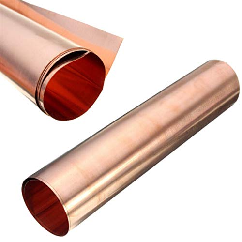 Pure Copper Sheet Roll, Copper Flashing General Use or Roofing Flashing Roll - DIY (24Ga 12" Width, 5FT)