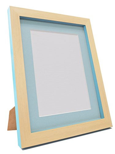 Magnus Beech Picture Photo Frame, Teal Blue with Blue Mount, 14 x 11 Inch Image Size A4
