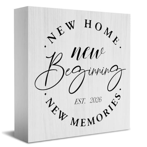 15 Best Home Decor Ideas to Elevate Your Space Instantly 6 Rustic 2026 New Home Housewarming Gifts Ideas for Women Men Friend Home Desk Shelf Decor - 5.1 x 5.1 Inches New Memories Shelf Table Decor Desk Accessories - White