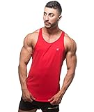 Dri Fit Microfiber Bodybuilding Stringer Tank Top Y-Back Racerback, Medium, Red
