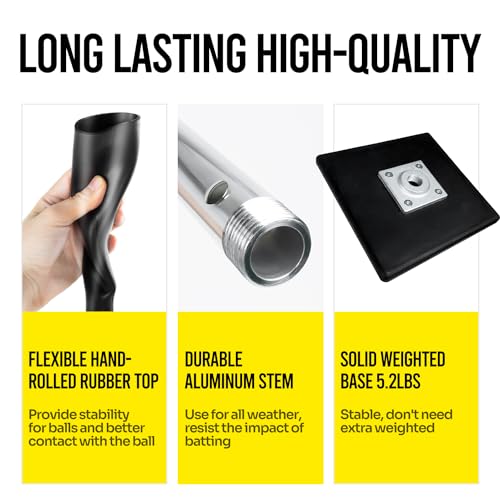 image for PLAYAPUT Baseball Batting Tee, Height Adjustable 20-27 inch for Kids a