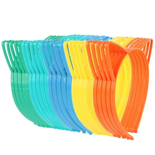 KICOSY 25Pcs Cat Ears Headbands for Women Pink Plastic Kitty Hairbands Cat Ear Hair Hoops Halloween Decorations Gabby Party Favors Birthday Supplies