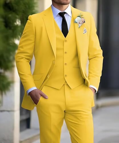 Men's 3 Piece Suits for Men Slim Fit One Button Tuxedo Blazer Vest Pants Wedding Prom Tuxedo Set3