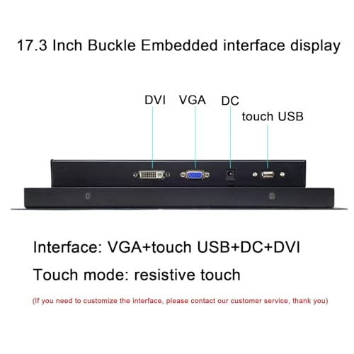 Image of 1pc 14 15.6 17.3 18.5 Inch Industrial Computer Monitor with Resistive Touch Screen VGA Desktop Computer Monitor Display 1366 * 768(17.3 inch DVI USB)