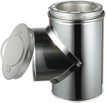 AllFuel HST Tee With Clean Out Cap for 8" Diameter 304 Stainless Steel All Fuel Class-A Double Wall Insulated Chimney Pipe