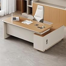 L Shaped Desk 78 inch Executive Desk with Widen File Drawers Outlets and Lateral Cabinet Computer Desk Gaming Table Workstation Home Office Business
