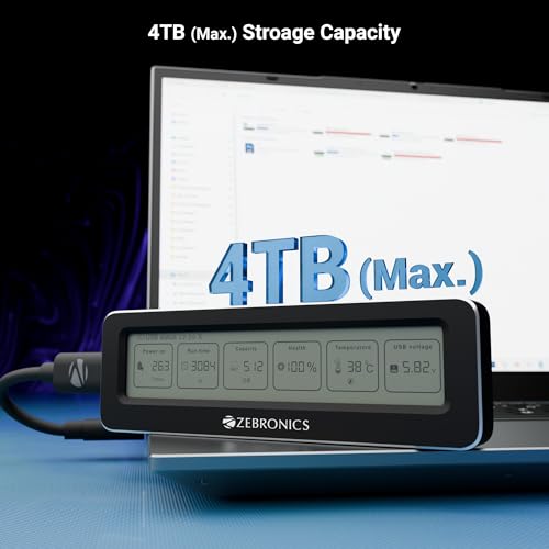 Image of Zebronics M.2 NVMe /SATA Enclosure, PCIe 3.0, 4TB(Max) Storage, Upto 10Gbps Transfer Speed, Supports 2230 /2242 /2260 /2280, Type-C 3.2 Gen2, Windows, Mac, Linux Support, Aluminum Case (CMN1000D)