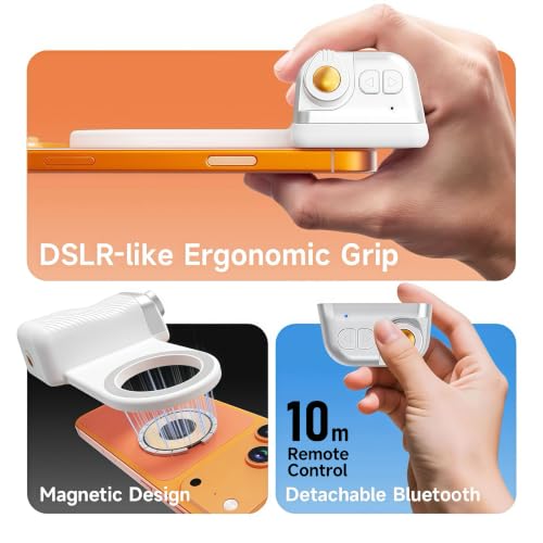 Image of Adofys Fun Shot Magnetic Phone Camera Grip for iPhone /Android with Detachable Wireless Shutter Remote - Supports Native Camera - 1 /4 inch Tripod Screw