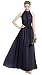 VSVO Women Halter Neck Sleeveless Chiffon Maxi Dresses (One Size, Navy)
