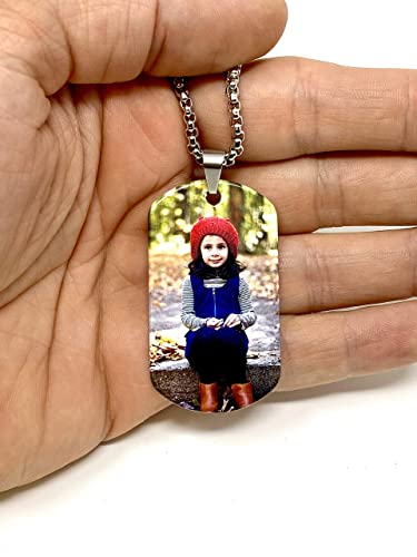 Interway Trading Personalized Custom Full Color Photo And Message Necklace Pendant Dog Tag (Full Color Photo Style) #TOP3