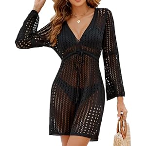 Jexnor Cover Ups for Swimwear Women, Bathing Suit Cover Up for Women, Beach Cover Up Dress Pullover Beach Dress