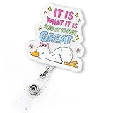 Funny Goose Badge Reel Retractable, It is What It is and It is Not Great Badge Reel for Nurse Nursing Student RN CNA LPN Medical Worker & Teacher, Cute Nurses Week Gifts, Office Badge Holder for Work