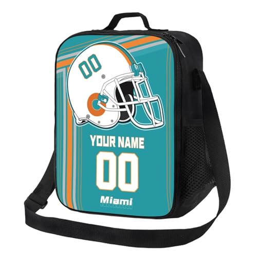 Adsbulu Custom Miami Lunch Bag Personalized Name Number Portable Insulated Lunch Tote Box Sport Fans Gifts For Men Women Boys thumb #7