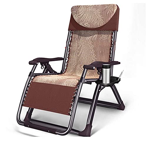 Fauteuil inclinable portable et pliant marron réglable pour balcon - 2