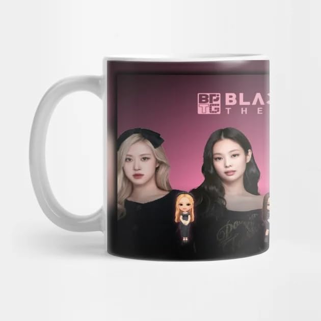 Black Pink - Jennie, Rose, Lisa, Jisoo - Kpop Coffee Mug - Best K-Pop Merchandise For Girls, Boys & Stans - Coffee Mugs For Korean Kpop Lovers - 11Oz Mug (C)