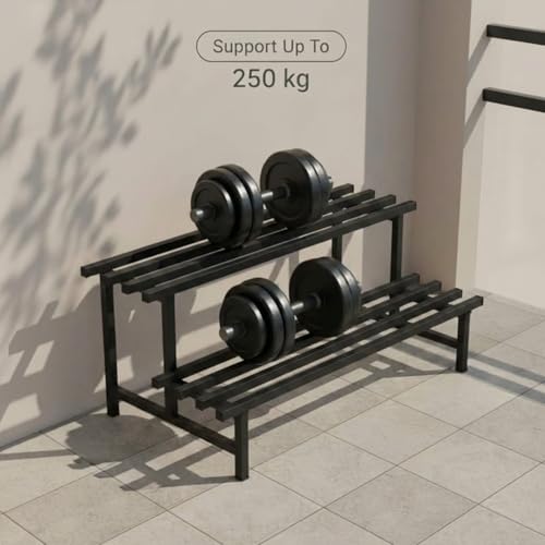 Image of Mighty Home 2-Tier Metal Plant Stand, Stylish & Sturdy Iron Rack for Home, Balcony & Garden, Space-Saving, Durable, Ideal for Indoor & Outdoor Decor, Black, Single Pack