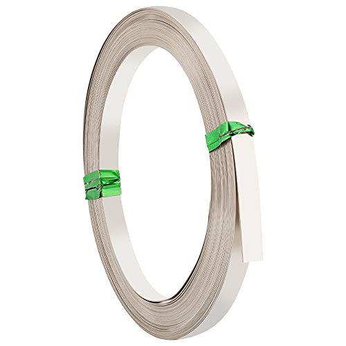 BENECREAT 6m/19.7 Feet 5mm Copper Flat Bezel Wire, 0.2mm Platinum DIY Bezel Setting Wire for Sculpting Armature, Jewelry Making