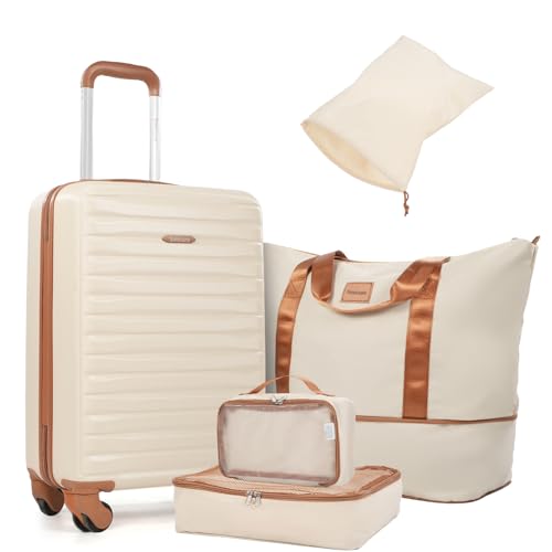Image of 3 Piece ABS+PC Luggage Set, Carry On with Spinner & Duffle