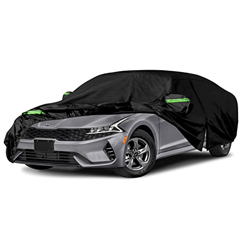 Image of Waterproof Car Cover Replace for 2010-2025 Kia K5 /Optima, 6 Layers All Weather Custom-Fit Full Car Covers with Zipper Door for Snow Rain Dust Hail Protection (K5 /Optima)