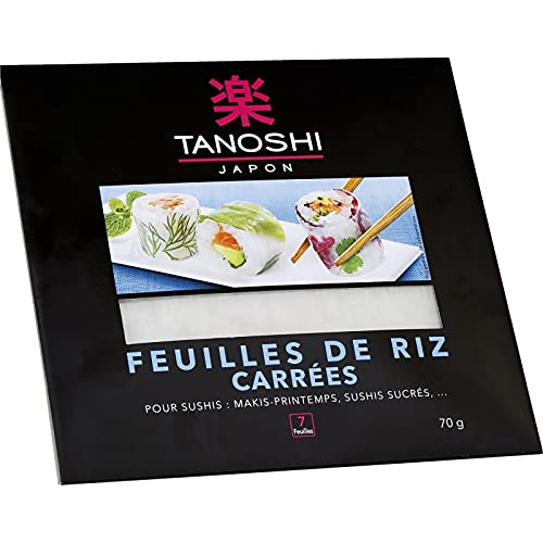 Tanoshi - Hojas de arroz cuadradas (70 g, 3 unidades)