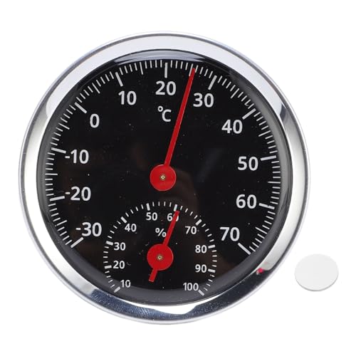 Mechanisches Thermometer Hygrometer für Auto und Innenräume - Keine Batterie, Analoge Luftfeuchtigkeitsmesser mit Hoher Genauigkeit mit Wandmontage,...