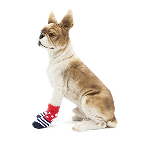 Roupas de verão para cachorros- 4pcs meias quentes anti- derrapantes Adorable Star Meias Pet meias d