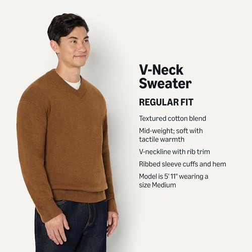 Amazon Essentials (Demi's Pick Men's Regular-Fit Cotton Blend V-Neck Sweater - Image 5