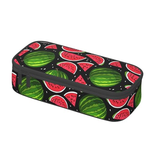 Image of Watermelon Fruit Pencil Case Big Capacity Storage Pencil Pouch Stationery Bags With Zipper Portable Pen Holder Box Organizer For Boys Student College School Office Supplies