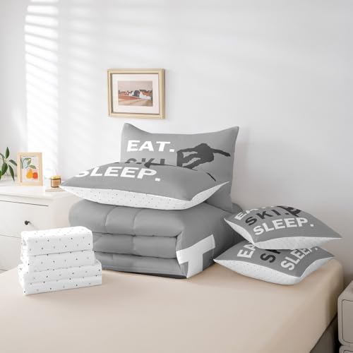 Image of Feelyou Ski Bedding Set Queen Size 7 Piece for Kids Women Men