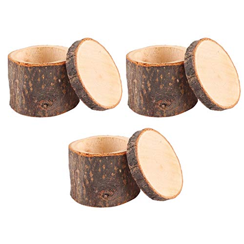 3 Pcs Wooden Ring Box Small Round Unpainted Wooden Ring Case Natural Diy Wedding Ring Container Jewelry Trinket Bearer For Valentines Day Anniversary #TOP10