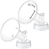 Maymom Wide Neck Pump Parts for Spectra S1/S2 Pumps; Incl Wide Mouth Flanges; Not Original Spectra Flange; Replaces Spectra Shield (32 mm Extra Extra Large Flanges)