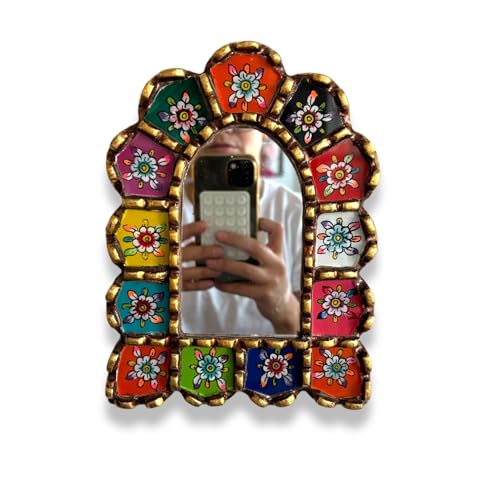 Arch/Portal Multicolor Mirror, 8", decorative Mirror, Rainbow, Peruvian, Home Accent