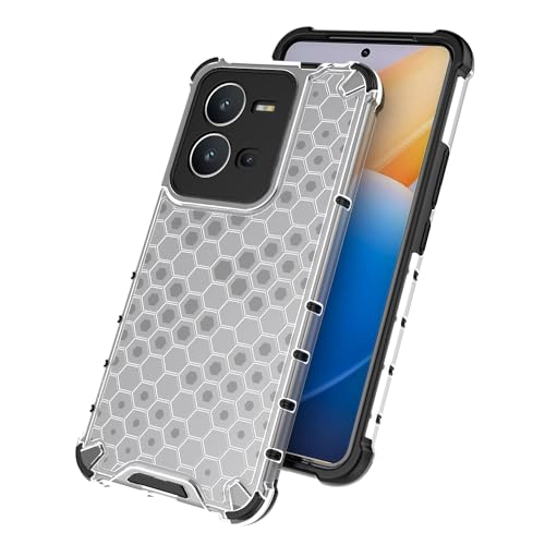 Image of Lustree TPU Honey Comb Armor Shock Proof Back Cover for for VIVO V25 5G (Transparent)