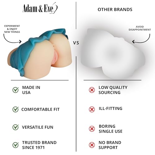 Image of Adam & Eve College Coed Backdoor Booty, Ultra Realistic Male Masturbator with Soft SkinPerfect Material, Dual Entry Vaginal and Anal Tunnels, Tight Suction for Lifelike Sensation, 5 lbs, TPE