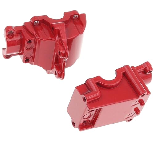 Image of 2PCS Metal Front and Rear Differential Gearboxes Housing Cover Compatible with WLtoys 1 /14 144010 144001 144002 1 /12 124016 124017 124018 124019 RC Car Upgrades Parts (Red)