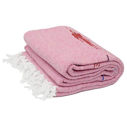 Open Road Goods Pastel Pink Yoga Blanket - Thick Mexican Thunderbird Blanket - Handmade And Made For Yoga! #TOP1