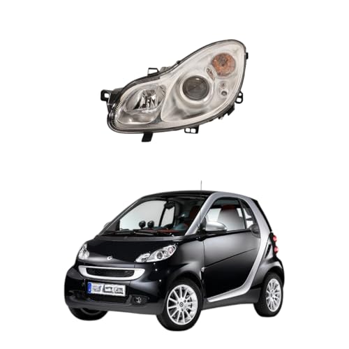 RAEM RICAMBI AUTO Faro Proiettore Anteriore Sinistro H7 per FORTWO 451 2007-2014 (Sinistra- Lato Guidatore) con Motore Elettrico - Compatibile, non originale