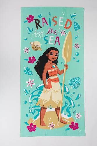 Aymax Drap de Plage Fille Vaiana Disney 70x140 cm 100% Polyester | Raised by The Sea Menthe Floral...