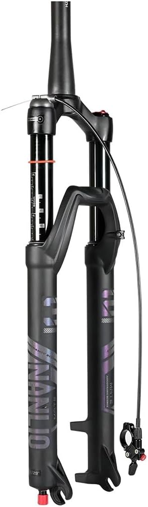 Mountain Bike Suspension Forks 26/27.5/29inch,Air Front Forks 1-1/8" Tapered Disc Brake QR 9x100mm,Bicycle Fork 140mm Travel,Rebound Adjustment,Manual/Remote Lockout,for MTB Road(Remote,27.5inch)