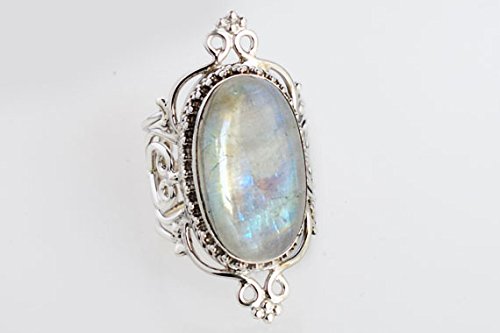 Bague pierre de lune argent 925 ne verdit pas le doigt taille 60 - 4