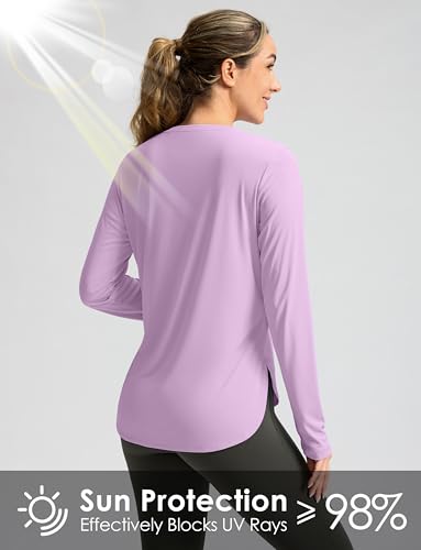 Image of Women's Sun Shirts UPF 50+ Long Sleeve UV Protection Shirt Lightweight Quick Dry Workout Hiking Tops for Women