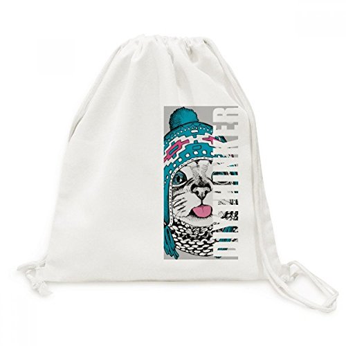 Sac cordon toile chat Le Goût de Neige idéal pour vos sorties et voyages