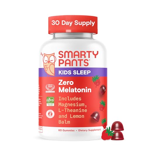 SmartyPants Kids Sleep Zero Melatonin Gummies with L-Theanine, Lemon Balm & Magnesium, Gluten Free...