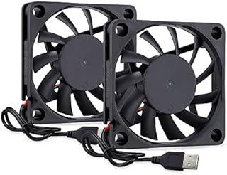 GDSTIME 60mm Fan 60 x 10mm USB Fan 6CM Computer Fan 3500 RPM PC Fan DC Brushless Cooling Fan 6010 Case Fan For Ventilation Fan Replacement 2Pcs